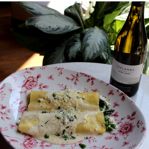 Sweet Pea and Asparagus Cannelloni with Lemon and Parmesan