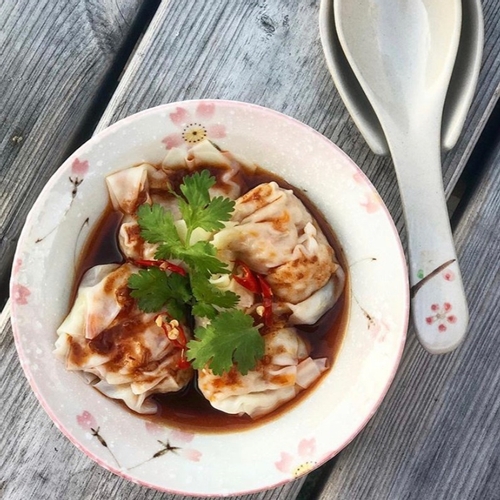 Shrimp and Pork Chili Wontons